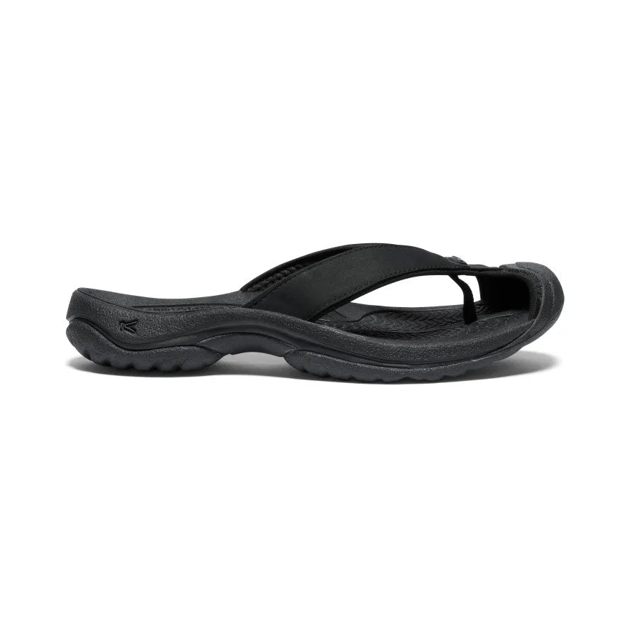 Women's Waimea Leather Flip-Flop | Black/Black sold by Keen