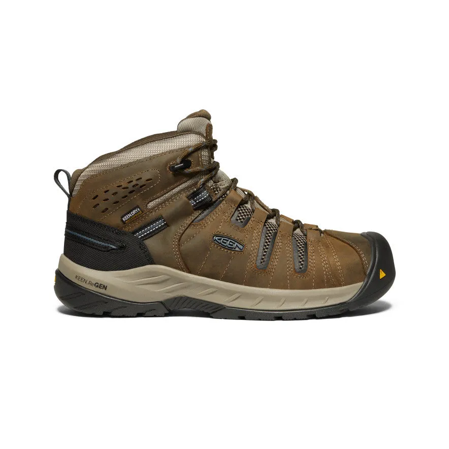 Men's Flint II Waterproof Boot (Steel Toe) | Cascade Brown/Orion Blue sold by Keen