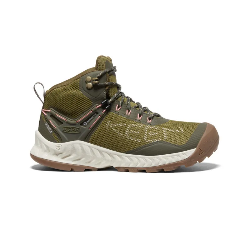 Women's NXIS EVO Waterproof Boot  |  Olive Drab/Birch sold by Keen