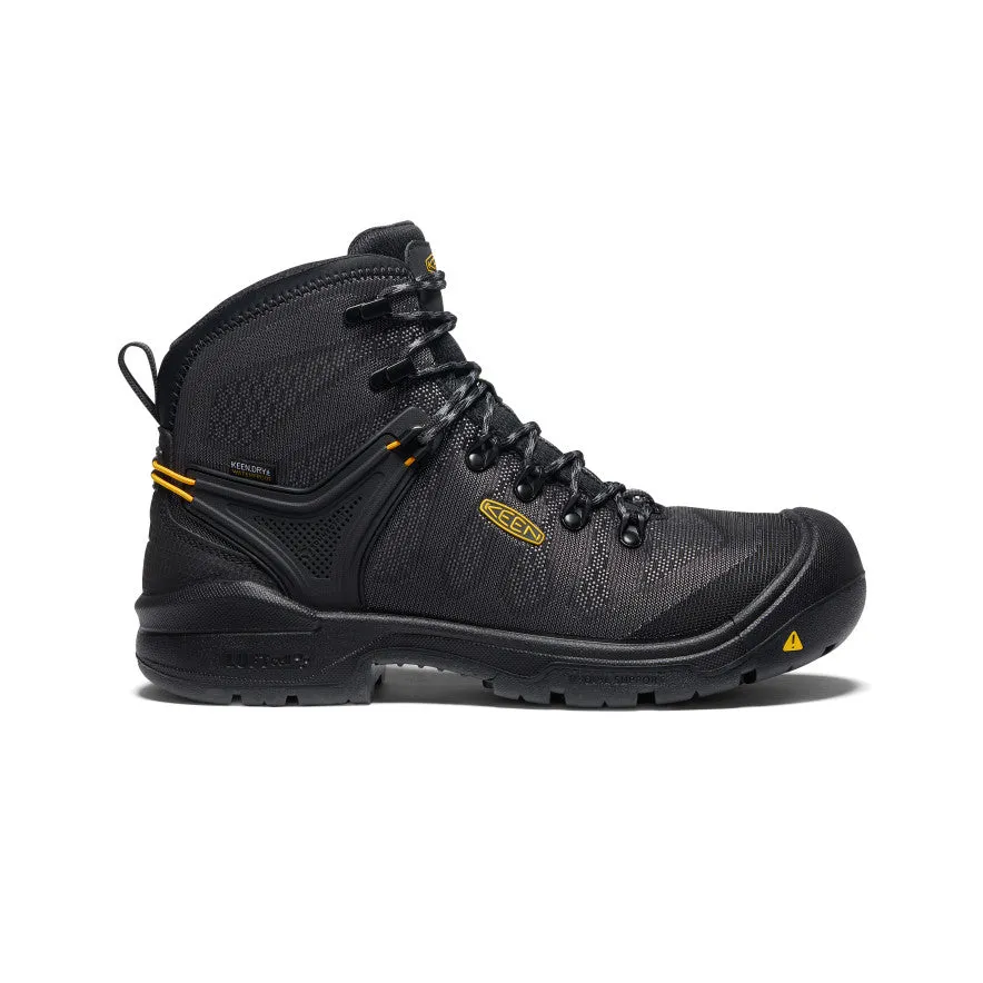 Men's Dearborn 6" Waterproof Boot (Carbon-Fiber Toe) | Black/Steel Grey sold by Keen