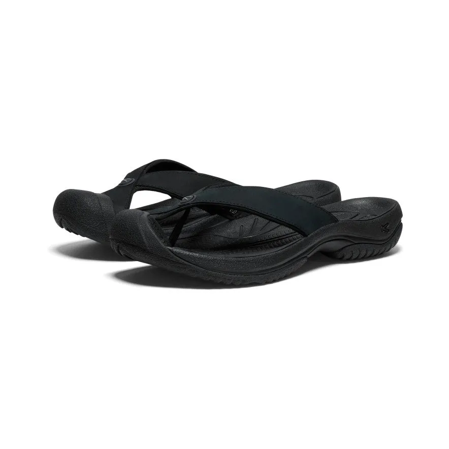 Men's Waimea Leather Flip-Flop  |  Black/Black sold by Keen product image thumbnail 2