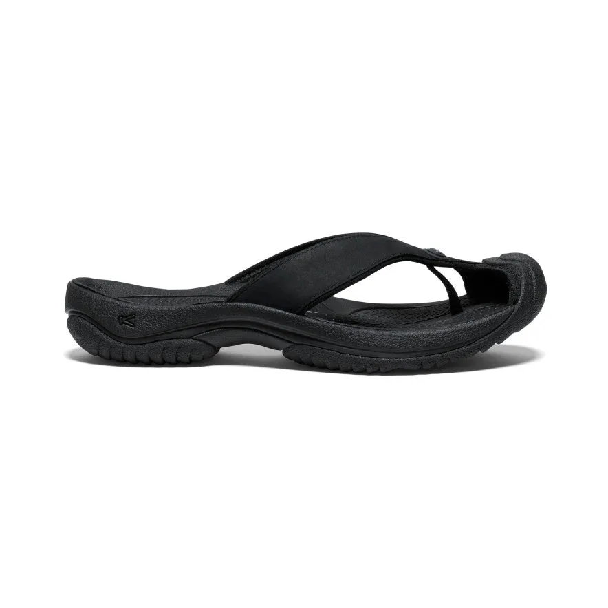 Men's Waimea Leather Flip-Flop  |  Black/Black sold by Keen