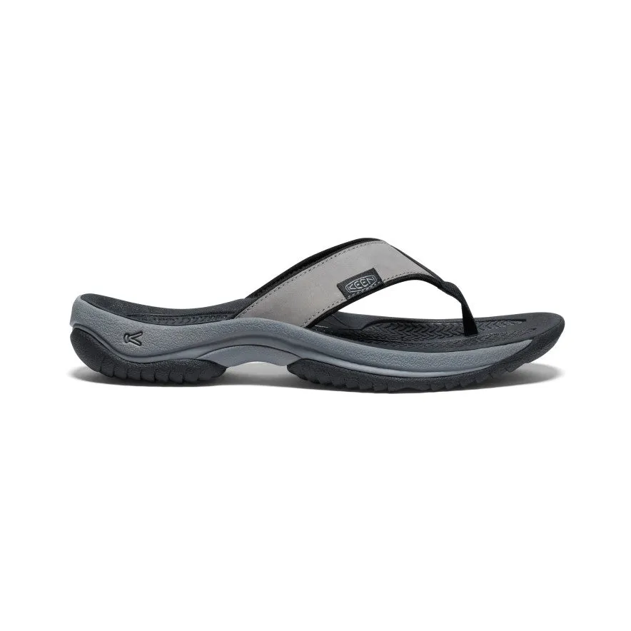 Men's Kona Leather Flip-Flop | Steel Grey/Black sold by Keen