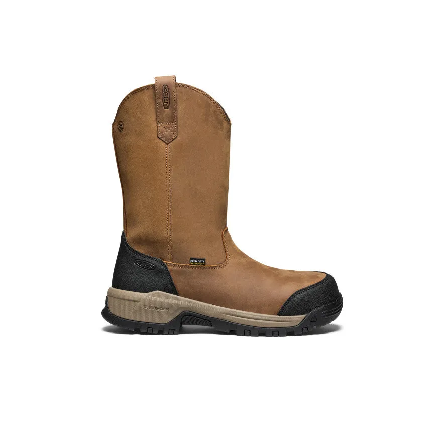 Men's Evanston Pull-On Waterproof Boot (Carbon Toe) | Bison/Black sold by Keen