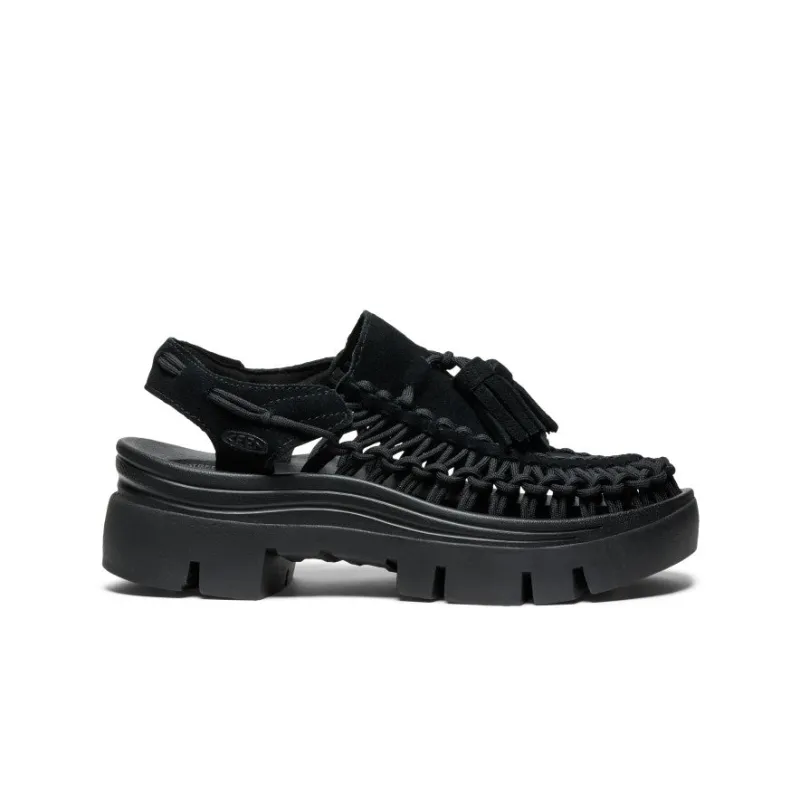All Gender UNEEK PLT Tassel Sneaker  |  Black/Black sold by Keen