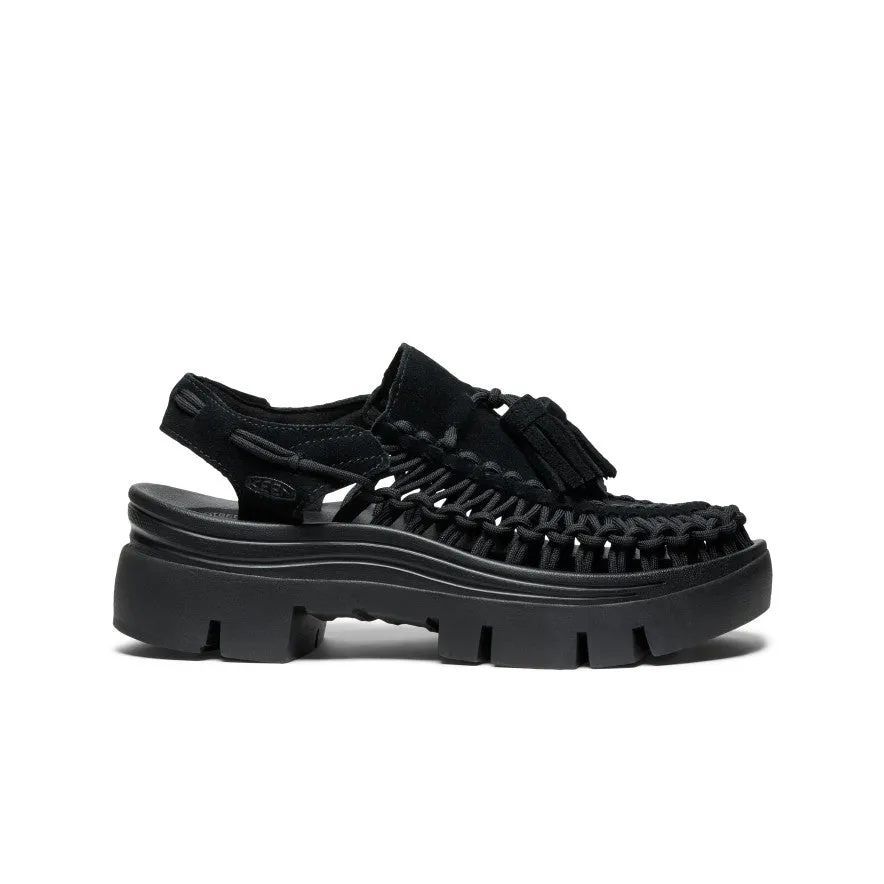 All Gender UNEEK PLT Tassel Sneaker | Black/Black sold by Keen