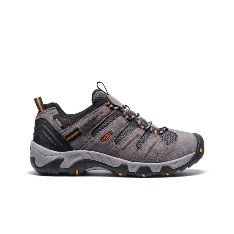 Men's Headout Waterproof Hiking Shoe  |  Steel Grey/Orange Pepper sold by Keen