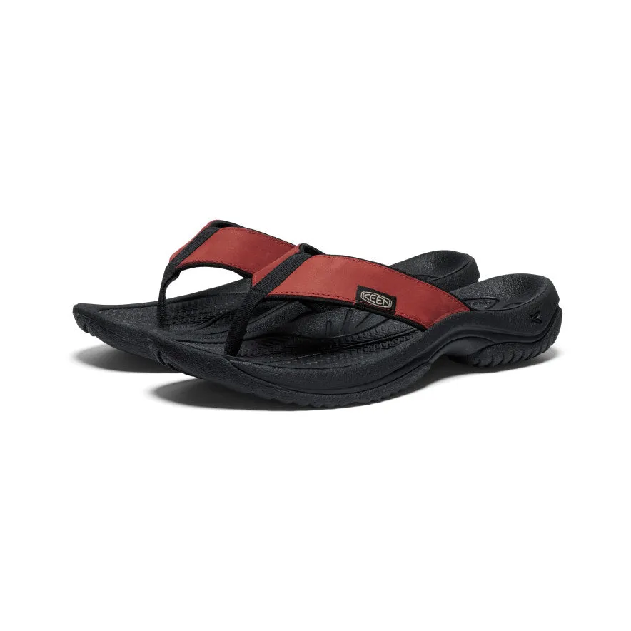 Men's Kona Leather Flip-Flop | Fired Brick/Black sold by Keen product image thumbnail 2