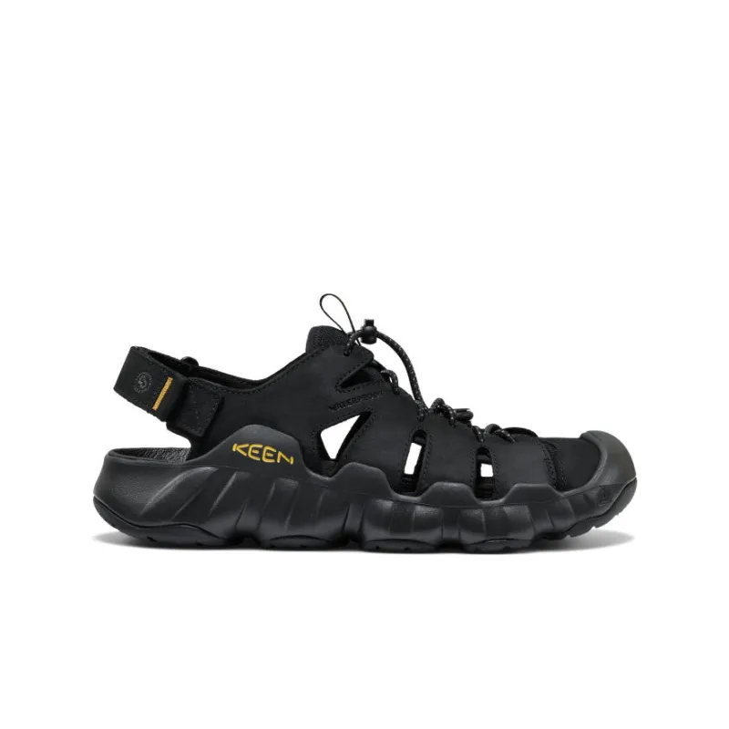 Men's Hyperport Fisherman Leather Sandal | Black/Keen Yellow sold by Keen