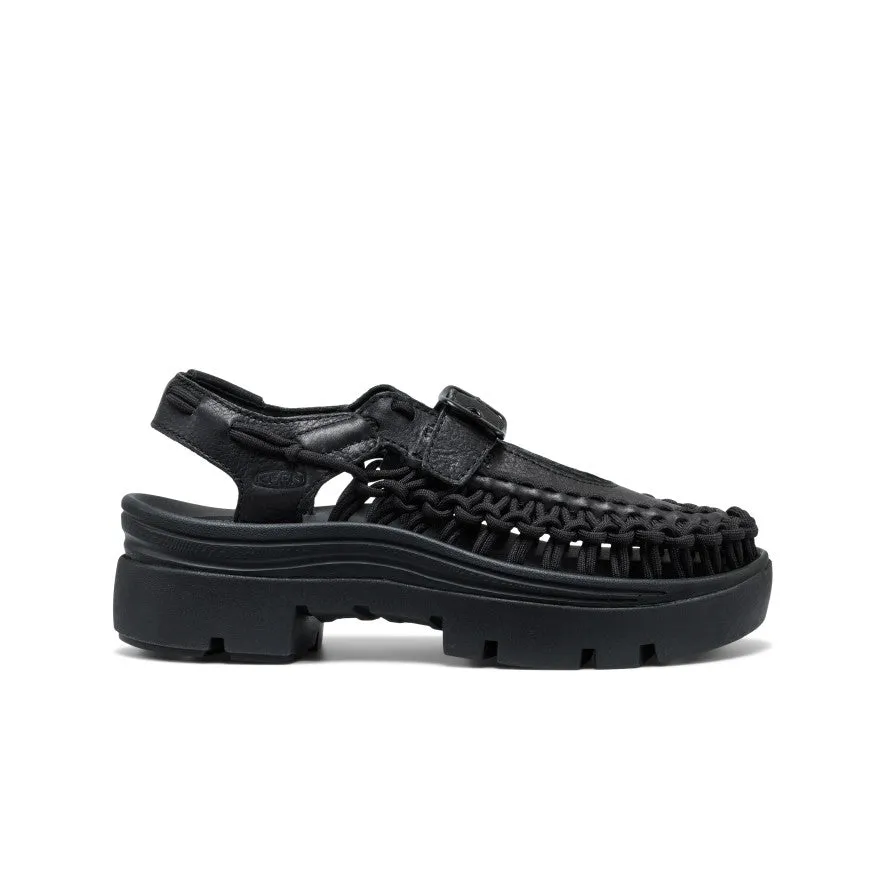 All Gender UNEEK PLT Mary Jane Sneaker | Black Smooth Lea sold by Keen