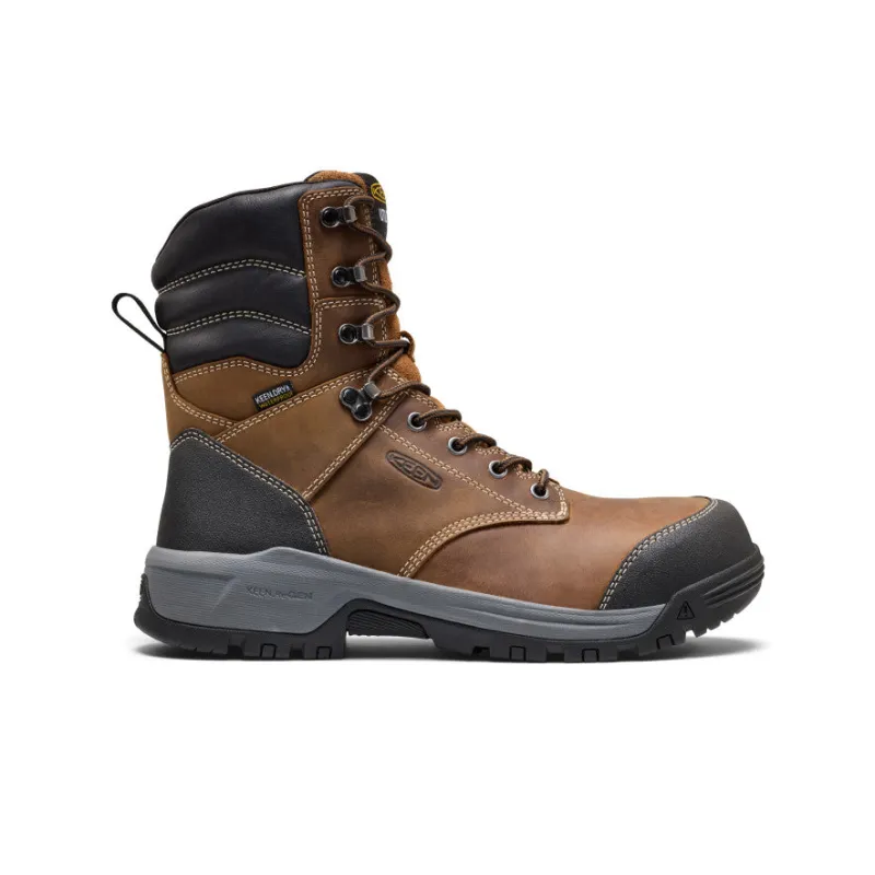 Men's Evanston 8" Waterproof Work Boot (Carbon Toe) | Bison/Black made by Keen