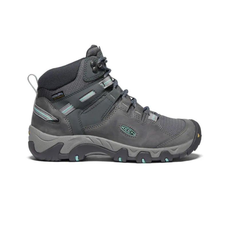 Women's Steens Leather Waterproof Boot  |  Steel Grey/Ocean Wave sold by Keen