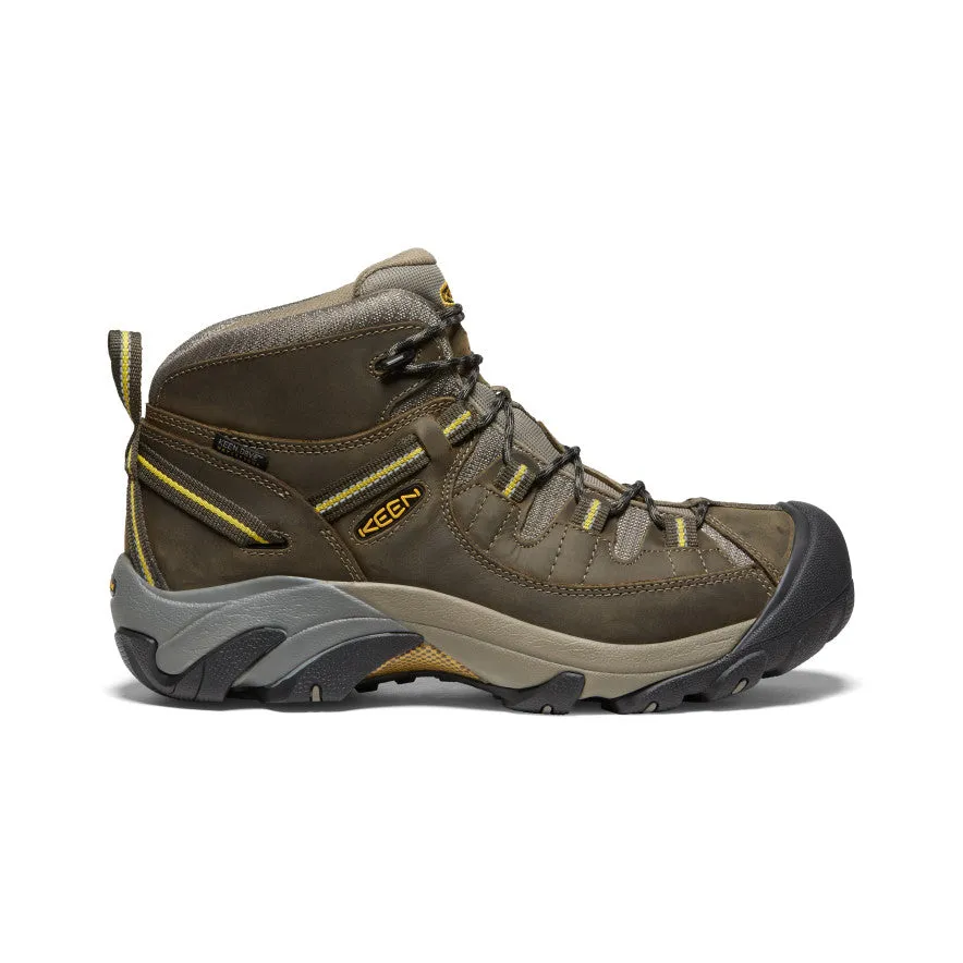 Men's Targhee II Mid Waterproof Hiking Boots | Black Olive/Yellow sold by Keen