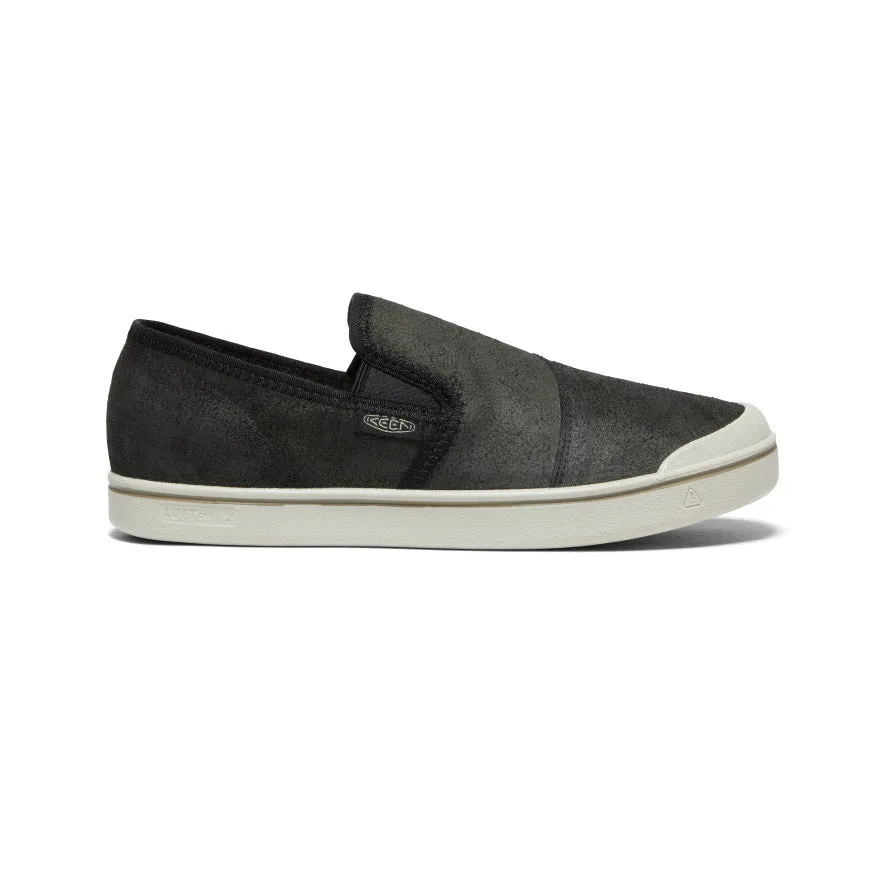 Men's Eldon Harvest Leather Slip-On | Black/Silver Birch sold by Keen