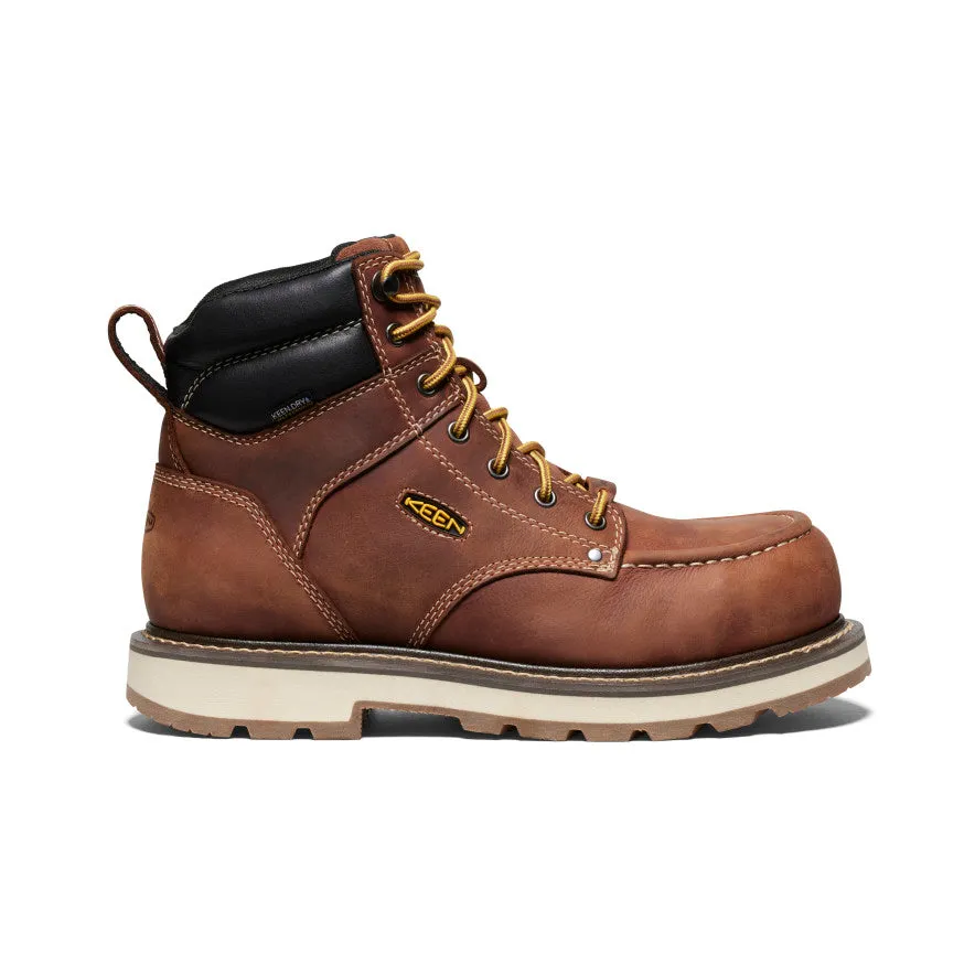 Men's Cincinnati 6" Waterproof 90° Heel Boot (Carbon Toe) | Tuscan Red/Sandshell sold by Keen