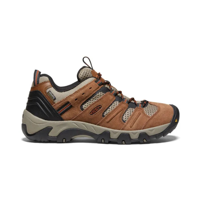 Men's Headout Waterproof Hiking Shoe  |  Bison/Fossil Orange sold by Keen