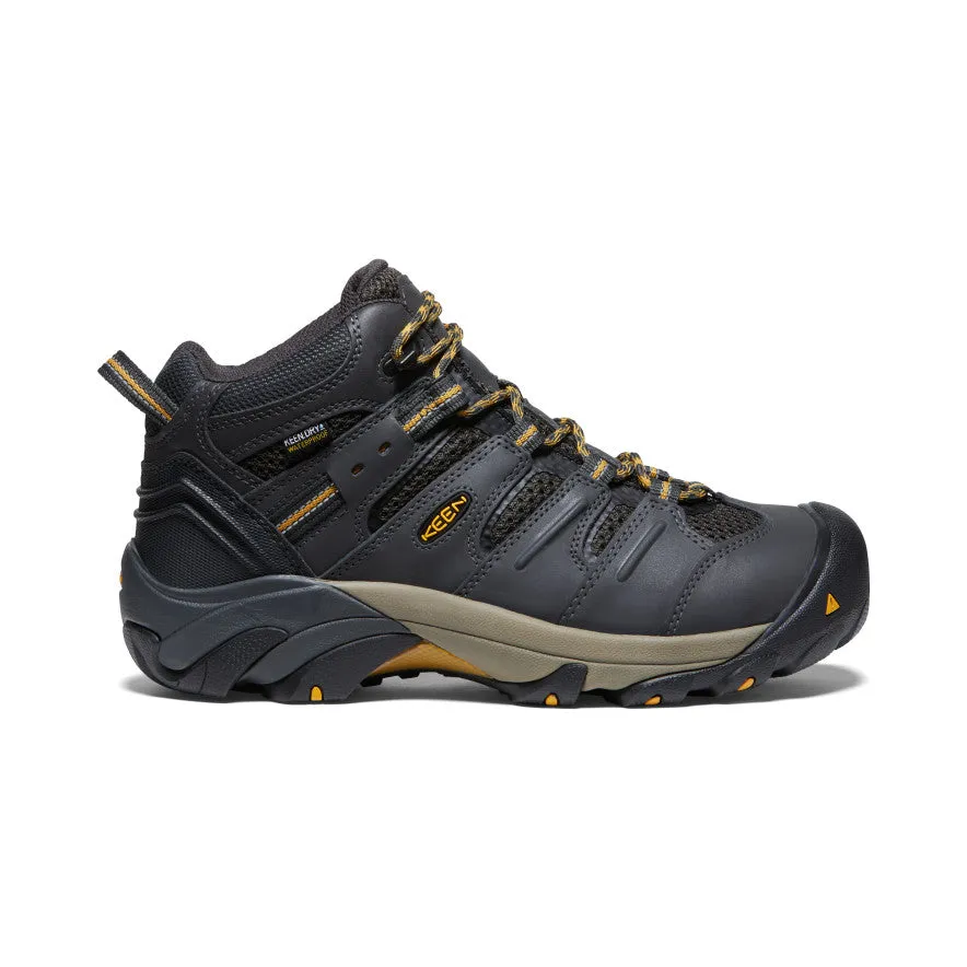 Men's Lansing Mid Waterproof (Steel Toe) | Raven/Tawny Olive sold by Keen