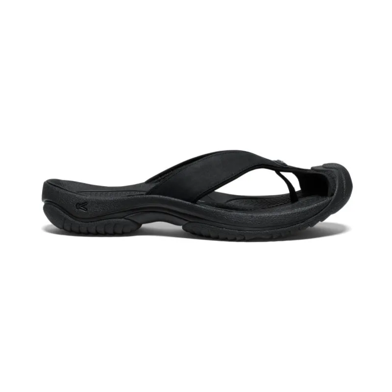 Men's Waimea Leather Flip-Flop | Black/Black made by Keen