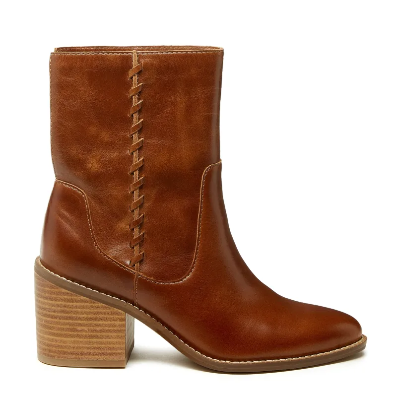 Emery Cognac Booties sold by Kelsi Dagger
