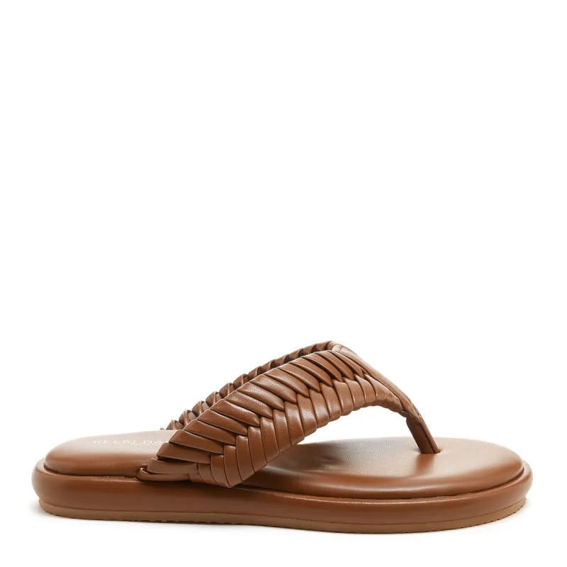 Tidal Cognac Braided Thong Sandals sold by Kelsi Dagger