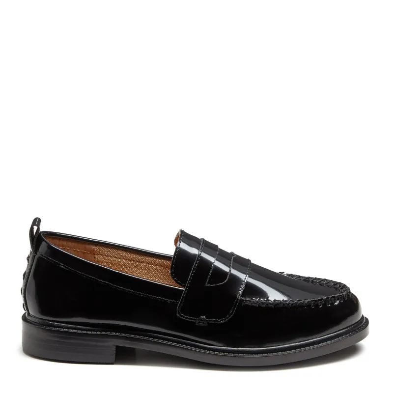 Lens All Black Leather Wide Width Loafers sold by Kelsi Dagger