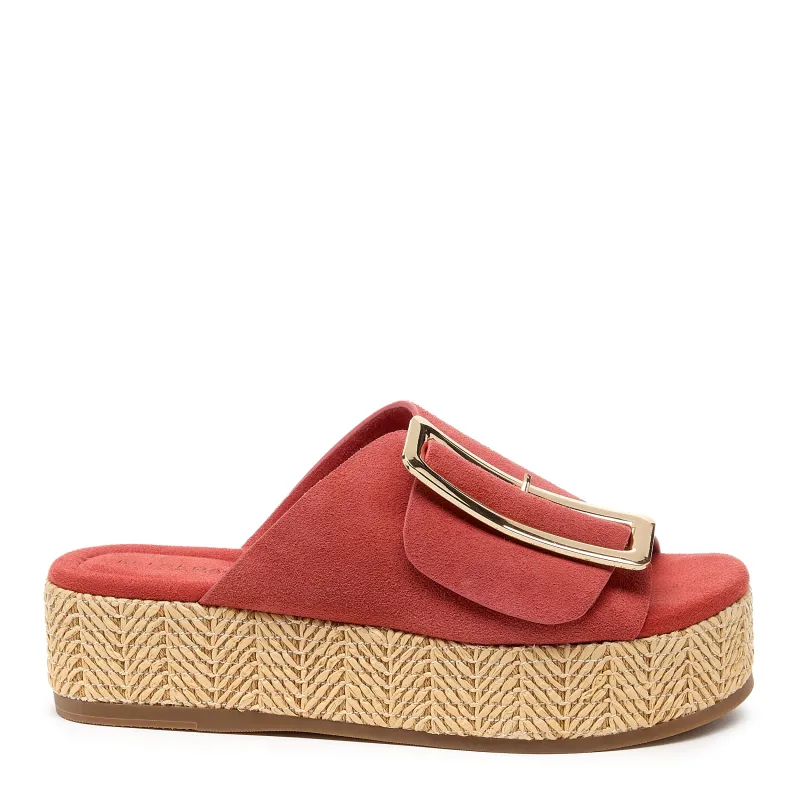 Dover Red Suede Platform Sandals sold by Kelsi Dagger