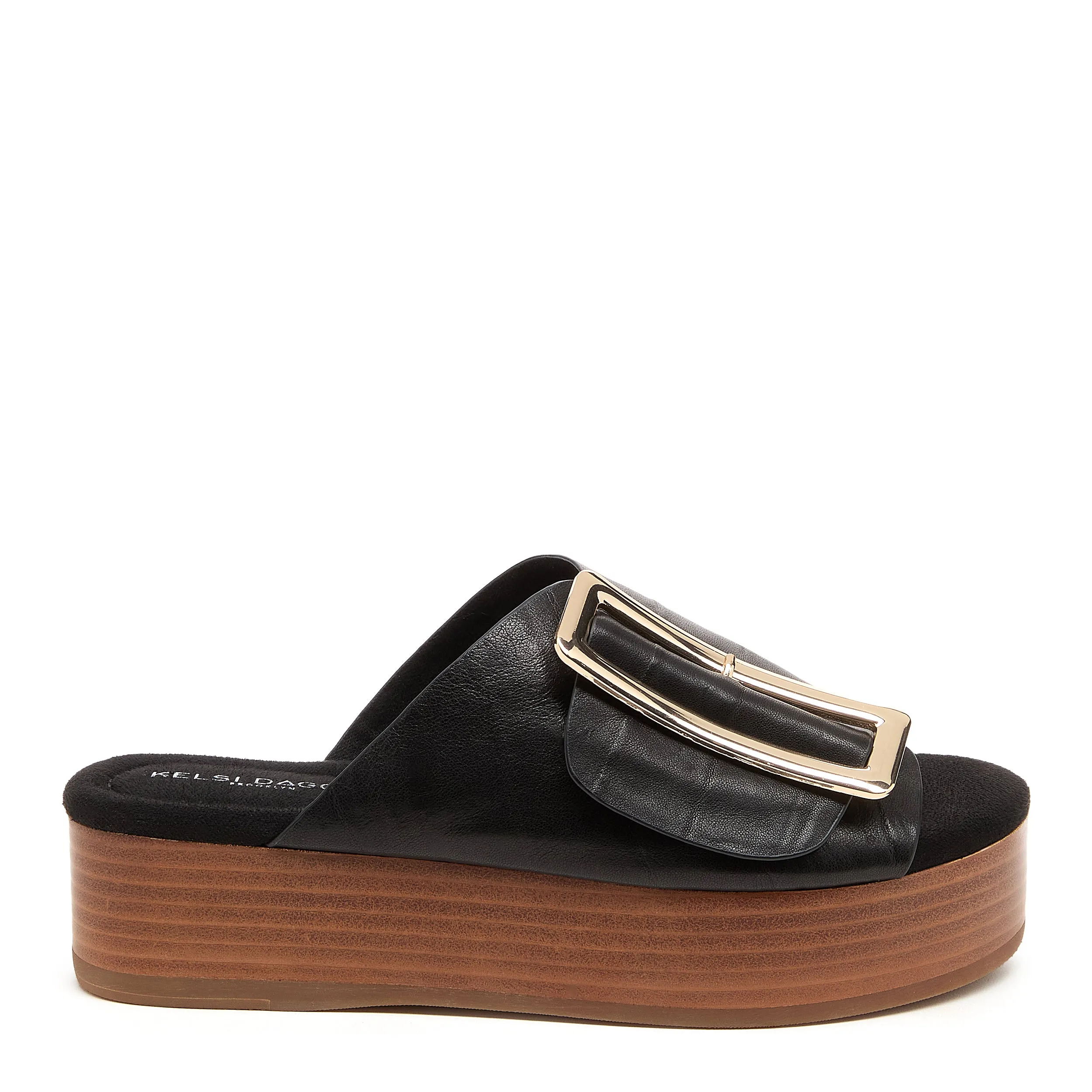 Dover Black Leather Platform Sandals sold by Kelsi Dagger