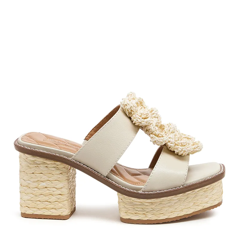 Grandy Raffia Flower Platform Sandals made by Kelsi Dagger