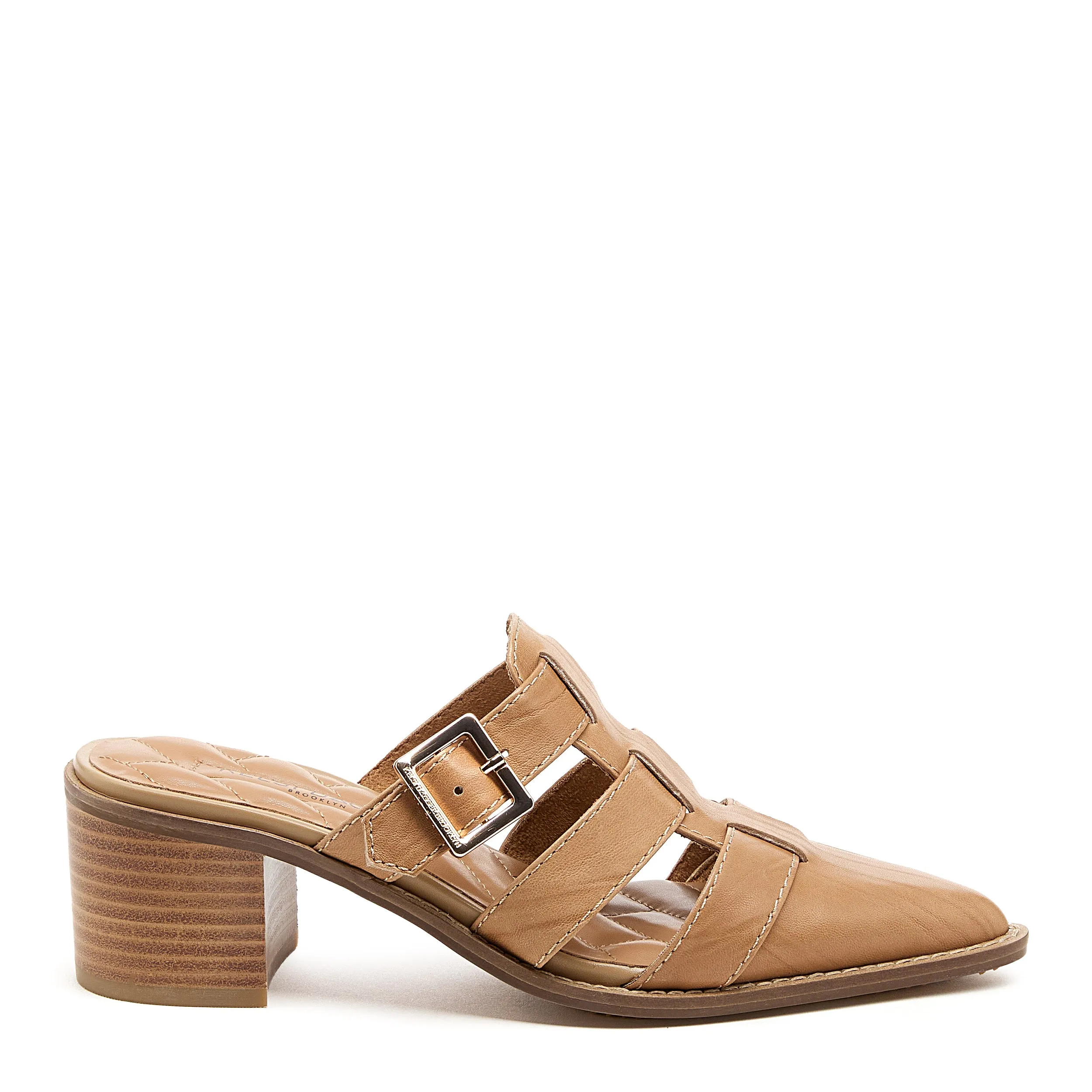 Mitchie Oatmeal Leather Heels sold by Kelsi Dagger