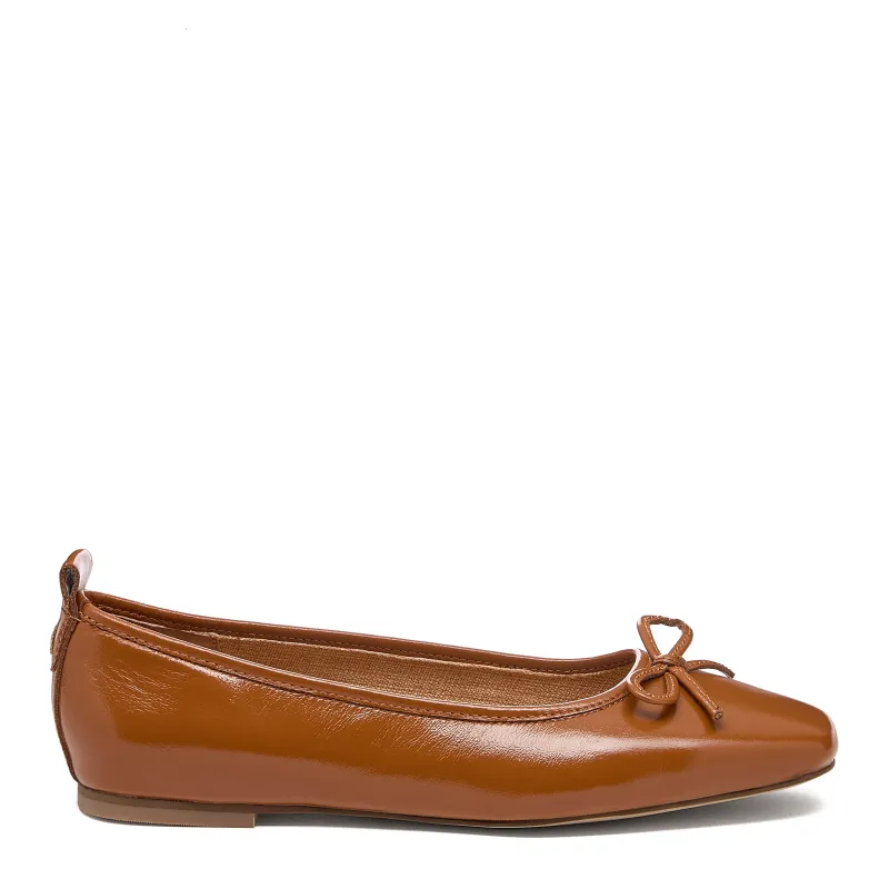 Frankie Cognac Ballet Flats made by Kelsi Dagger