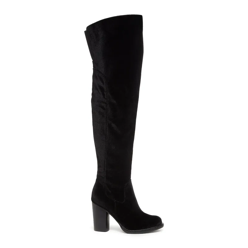 Logan Black Velvet Over The Knee Boots sold by Kelsi Dagger