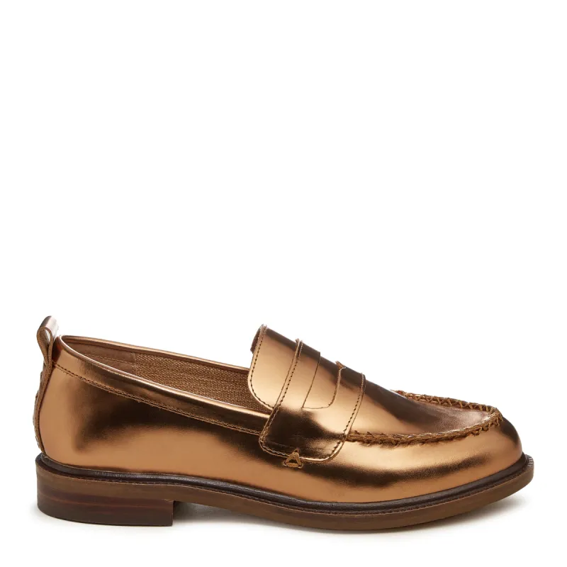 Lens Cognac Metallic Loafers sold by Kelsi Dagger
