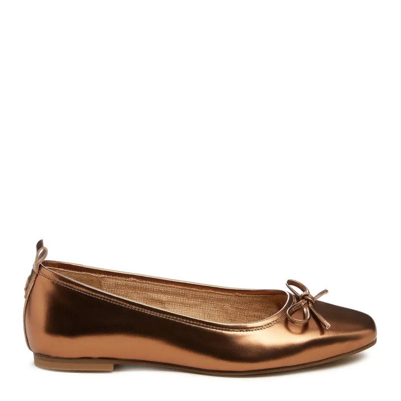 Frankie Cognac Metallic Ballet Flats sold by Kelsi Dagger