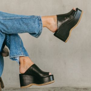 Rowan Black Leather Platform Sandals sold by Kelsi Dagger