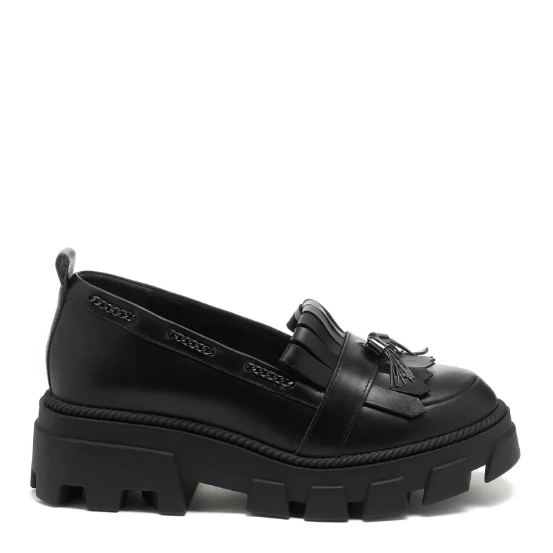 Burke Black Lug Sole Loafer sold by Kelsi Dagger