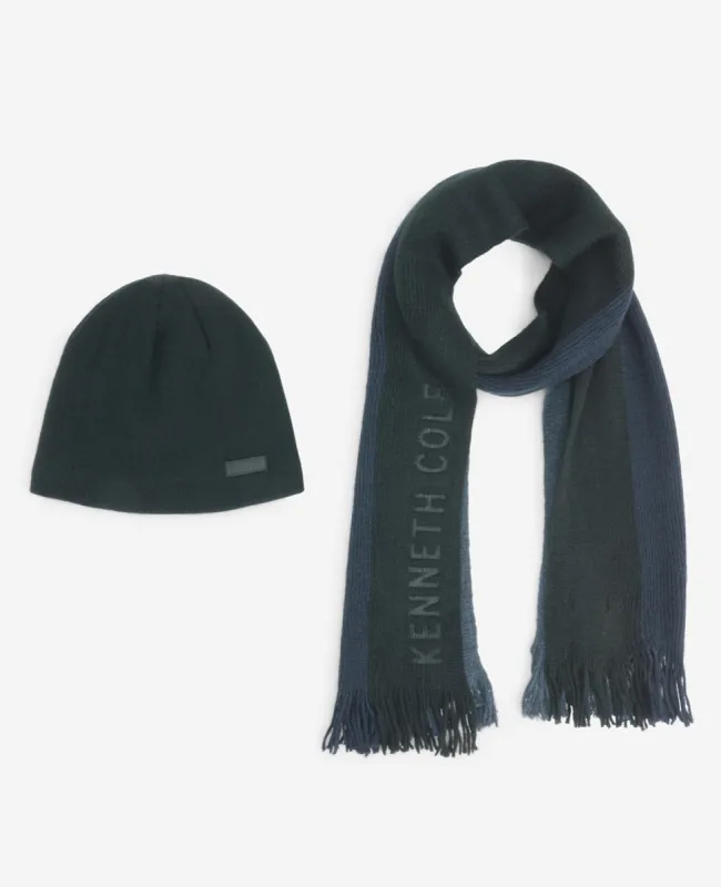 Striped Scarf with Sherpa-Lined Beanie Set sold by Kenneth Cole