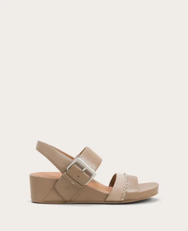 GENTLE SOULS - Giulia Leather and Suede Platform Wedge Sandal sold by Kenneth Cole