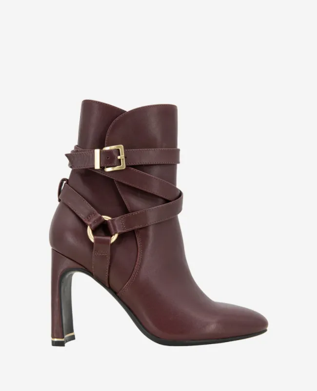 Nellie Leather Buckle Heel Ankle Bootie sold by Kenneth Cole