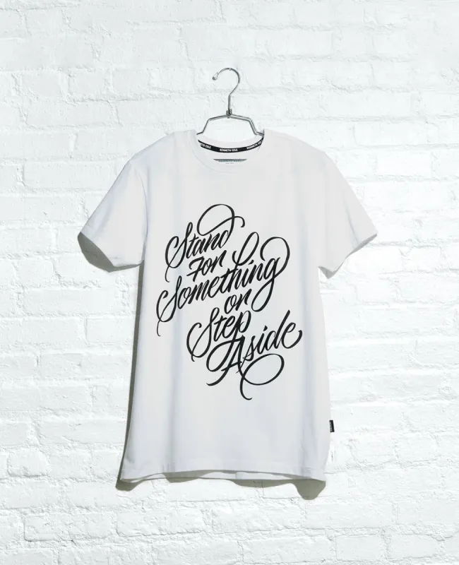 Site Exclusive! FAUST STAND FOR SOMETHING OR STEP ASIDE T-Shirt sold by Kenneth Cole