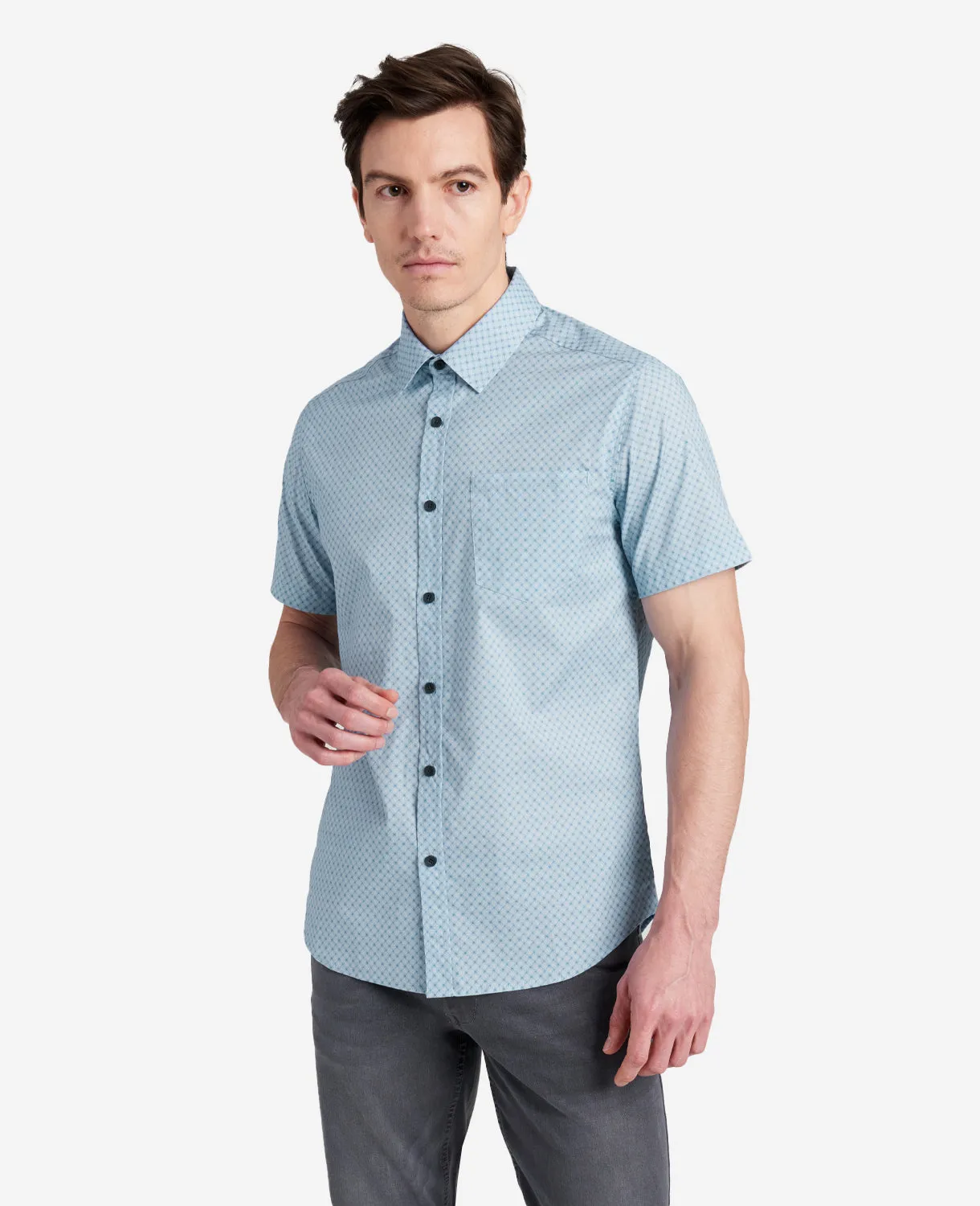Printed Short Sleeve Pocket Button-Down Shirt sold by Kenneth Cole product image thumbnail 4
