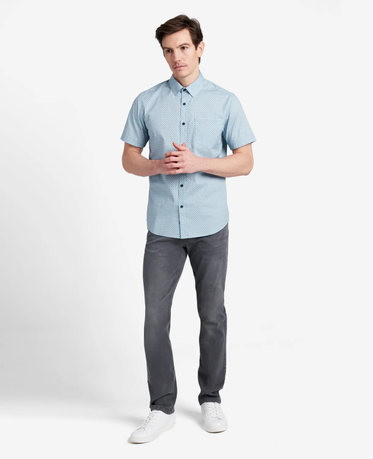 Printed Short Sleeve Pocket Button-Down Shirt sold by Kenneth Cole product image thumbnail 2
