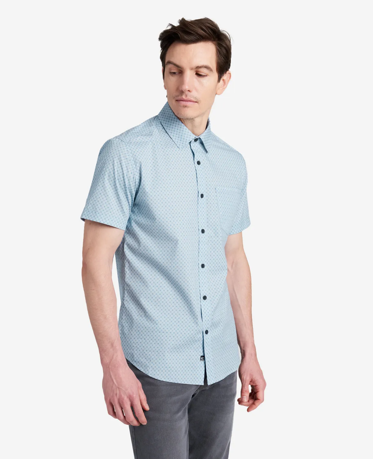 Printed Short Sleeve Pocket Button-Down Shirt sold by Kenneth Cole
