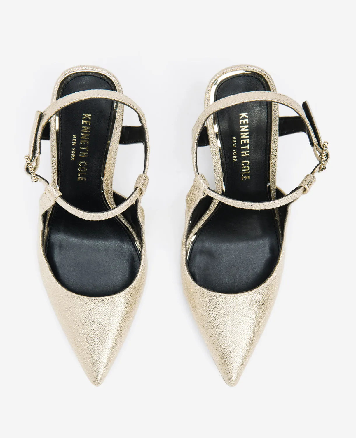 Romi Metallic Fabric Ankle Slingback Heel sold by Kenneth Cole product image thumbnail 4