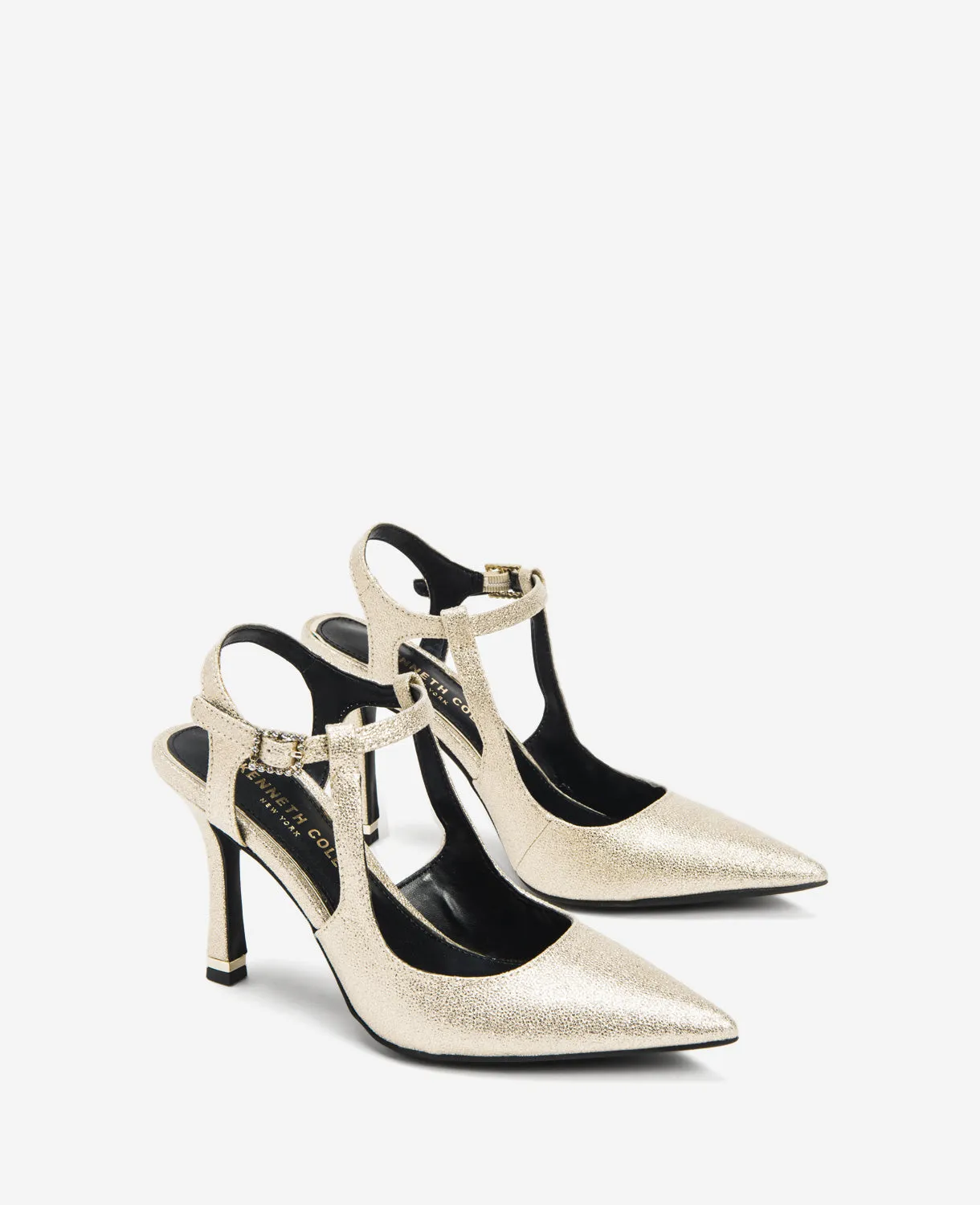 Romi Metallic Fabric Ankle Slingback Heel sold by Kenneth Cole product image thumbnail 2