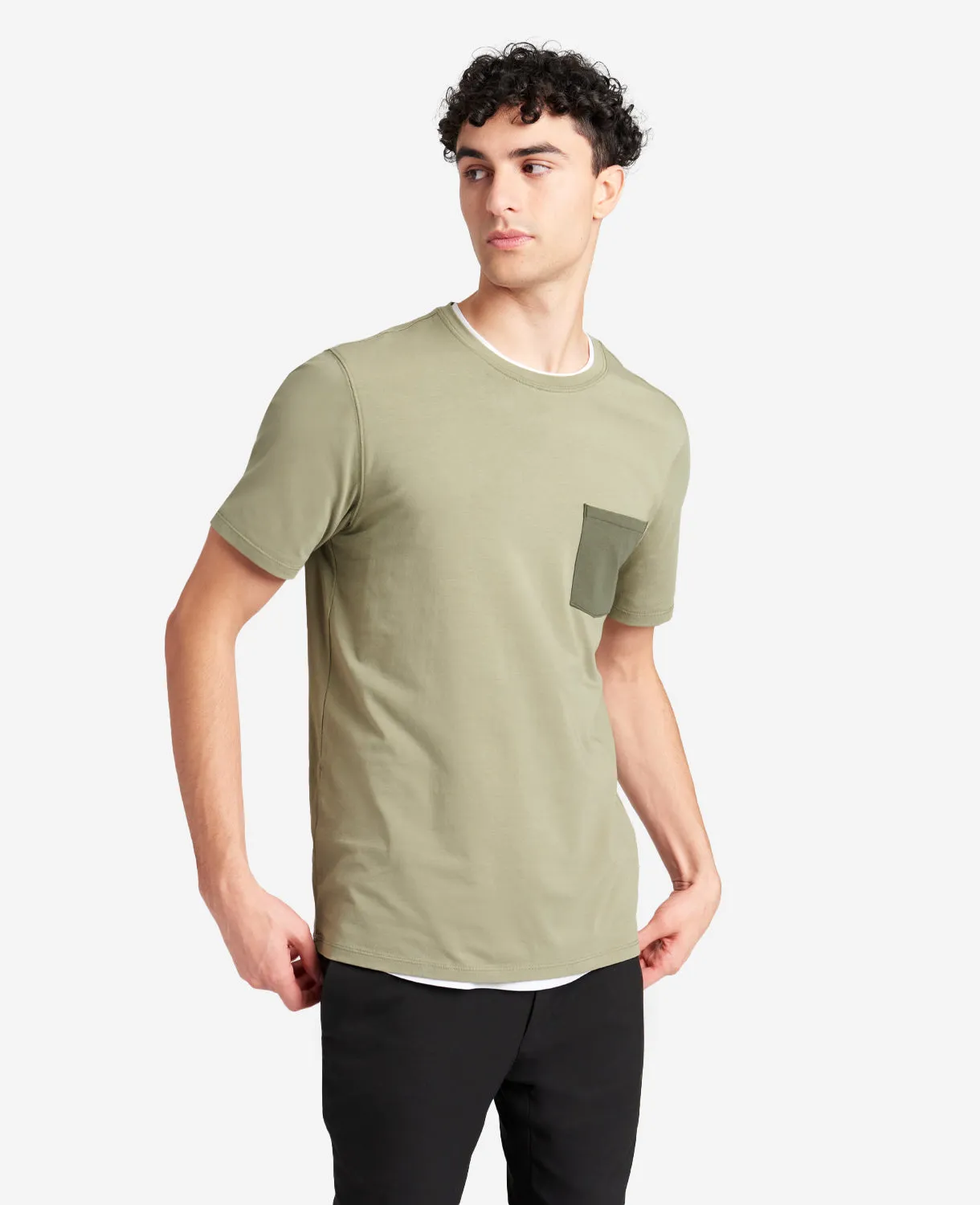 Colorblock Pocket Crew Neck T-Shirt sold by Kenneth Cole product image thumbnail 4