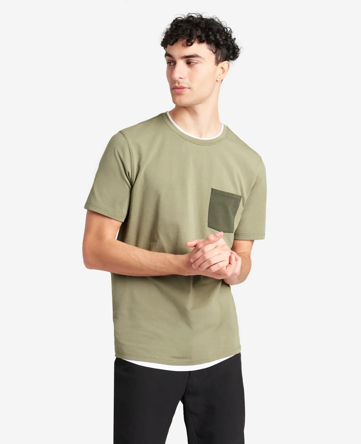 Colorblock Pocket Crew Neck T-Shirt sold by Kenneth Cole