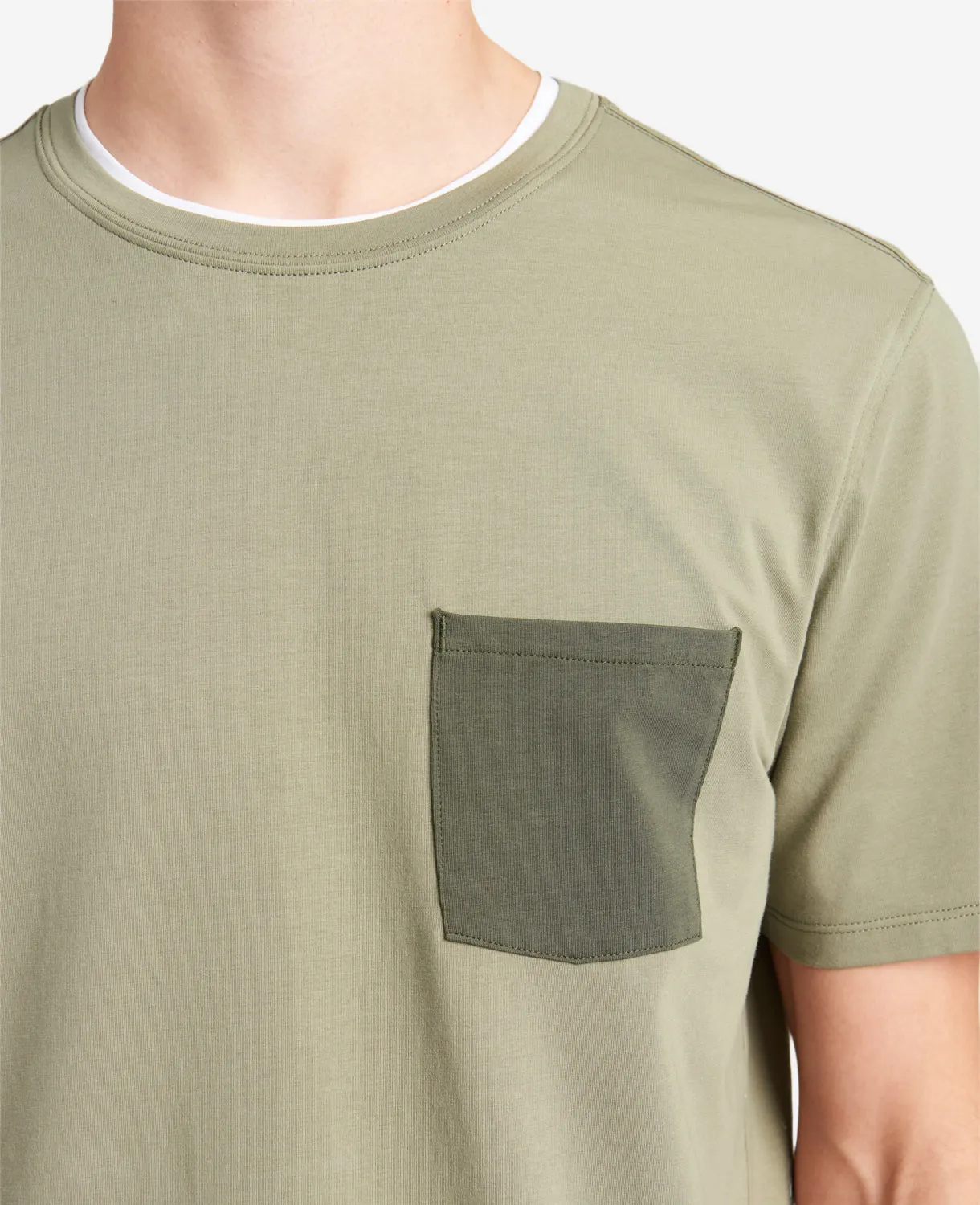 Colorblock Pocket Crew Neck T-Shirt sold by Kenneth Cole product image thumbnail 3