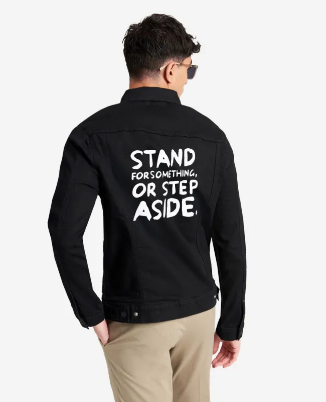 Site Exclusive! Stand For Something Or Step Aside Denim Jacket sold by Kenneth Cole