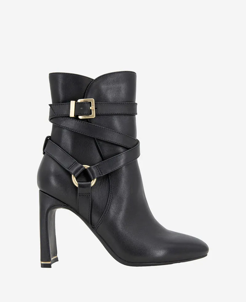Nellie Leather Buckle Heel Bootie sold by Kenneth Cole