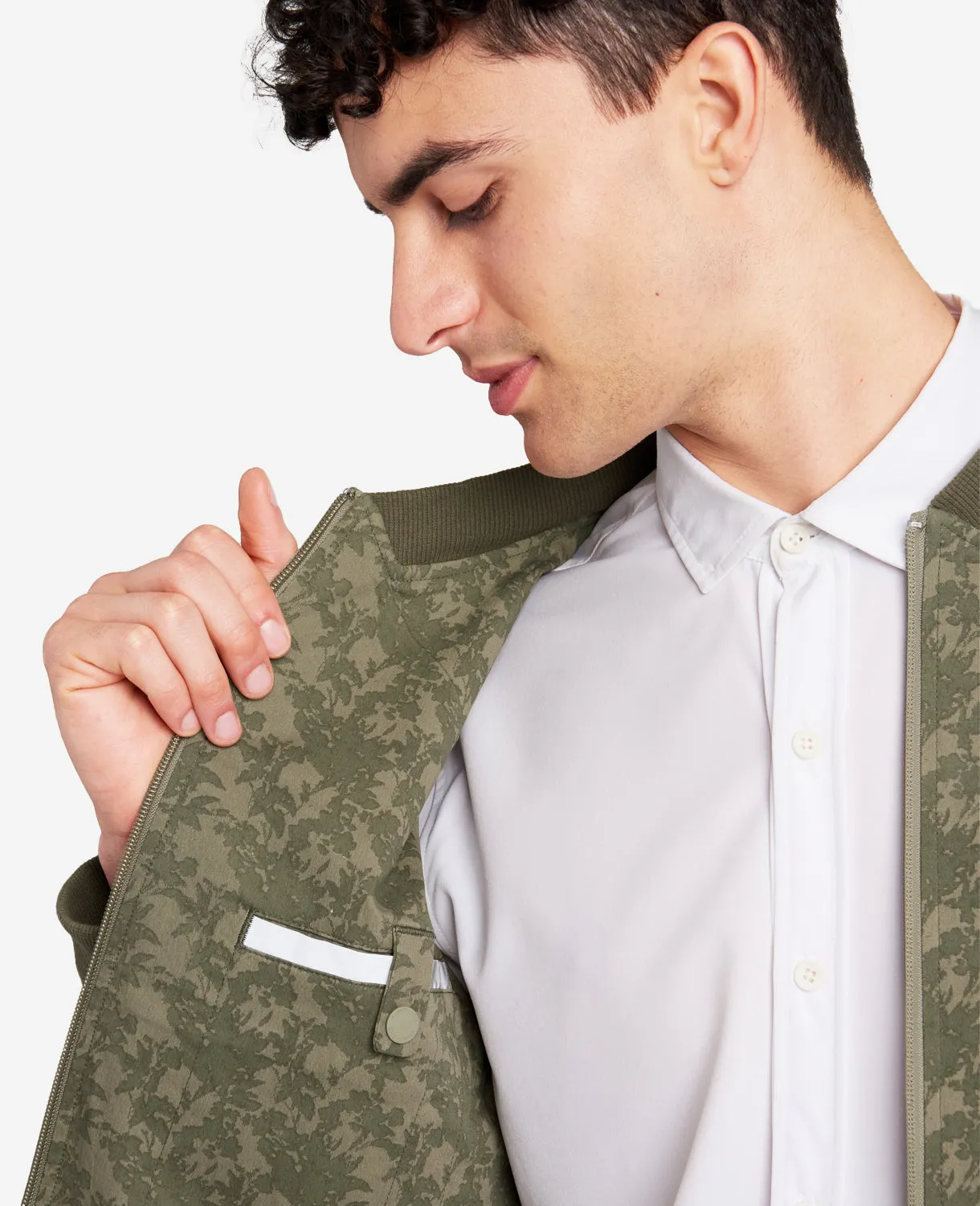 Printed Water-Resistant Bomber Jacket sold by Kenneth Cole product image thumbnail 4